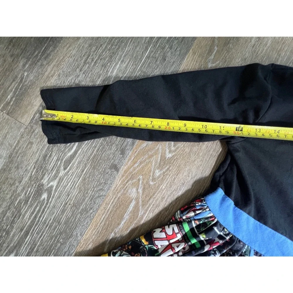 Star Wars Comic Print Dress Kids 10 Black Blue‎ Long Sleeve Cross Back Skirt